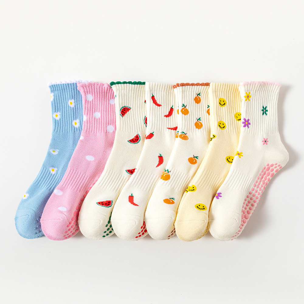 Medias Para Pilates Y Yoga - Yoga Sokken Dames Katoen Terry Fruit