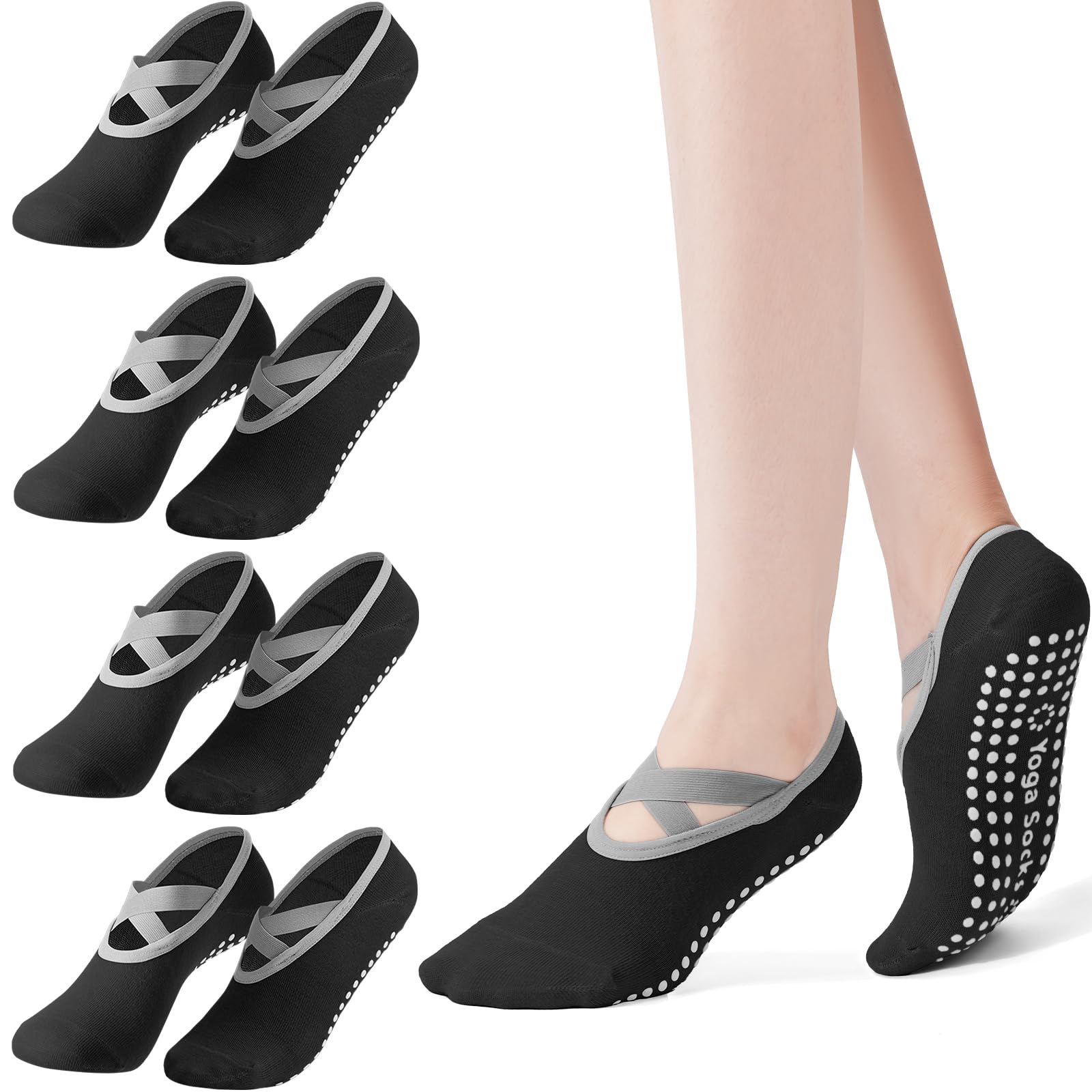 4-pack dames pilates sokken, a - Medias Para Pilates Y Yoga recensie en prijs